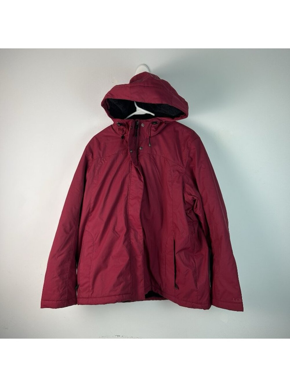 LL Bean Winter Warmer Jacket 1X Sherpa Fleece Lined Coat Plus Size Purple 271138